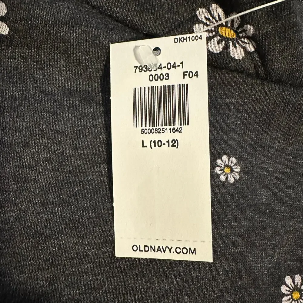 NWT Old Navy Daisy Hoodie Sweatshirt Girls Large